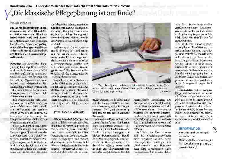 Vorschauseite 1: Die klassische Pflegeplanung ist am Ende