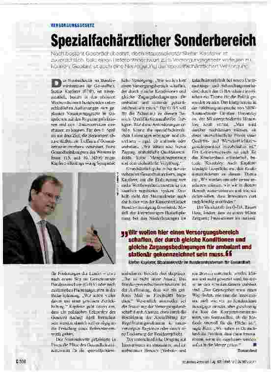 Vorschauseite 1: Spezialfachärztlicher Sonderbereich