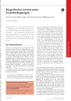 Vorschauseite 1: Biografisches Lernen unter Praxisbedingungen Empirische Befunde und theoretische Reflexionen