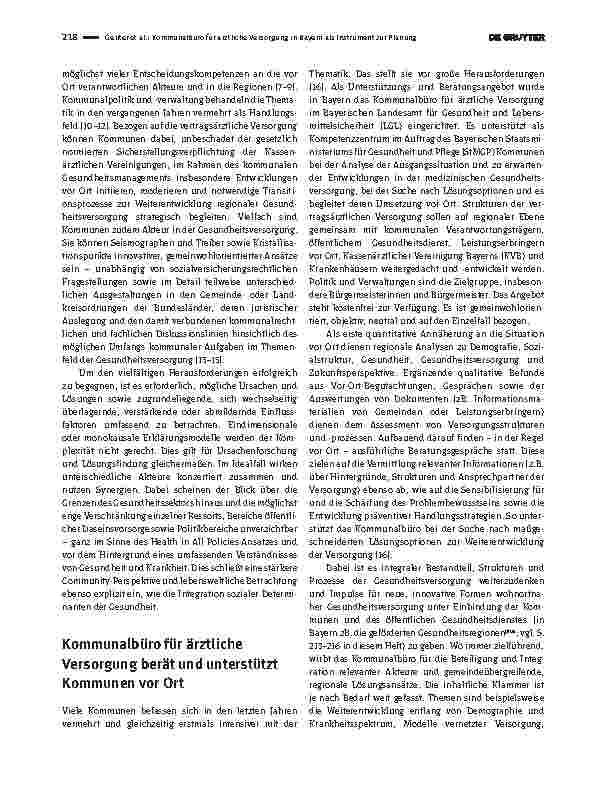 Vorschauseite 2: Kommunalbüro für ärztliche Versorgung in Bayern als Instrument zur Planung und Steuerung in der Versorgung