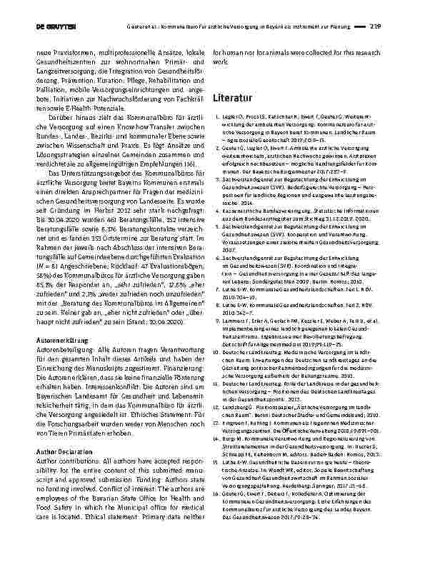 Vorschauseite 3: Kommunalbüro für ärztliche Versorgung in Bayern als Instrument zur Planung und Steuerung in der Versorgung