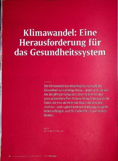 Vorschauseite 1: Klimawandel: Eine Herausforderung für das Gesundheitssystem