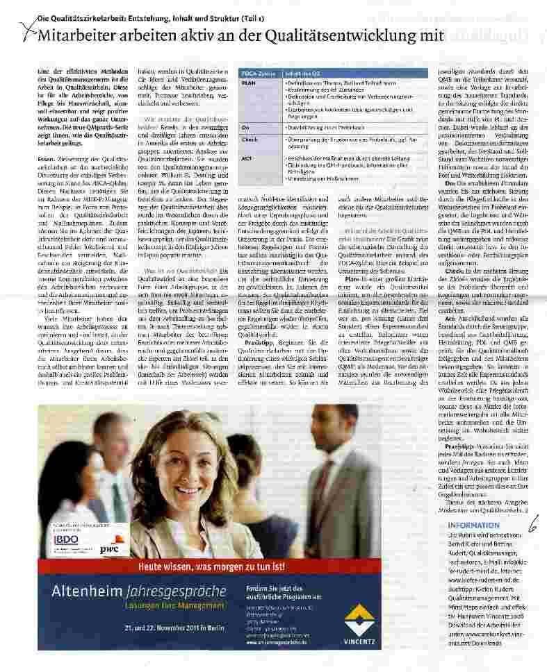 Vorschauseite 1: Mitarbeiter arbeiten aktiv an der Qualitätsentwicklung mit