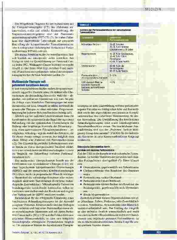 Vorschauseite 2: Multimodale Therapiekonzepte der Peritonealkarzinose bei kolorektalen Karzinomen