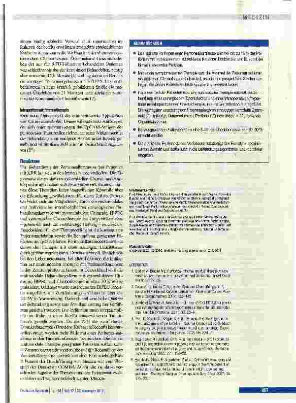 Vorschauseite 6: Multimodale Therapiekonzepte der Peritonealkarzinose bei kolorektalen Karzinomen