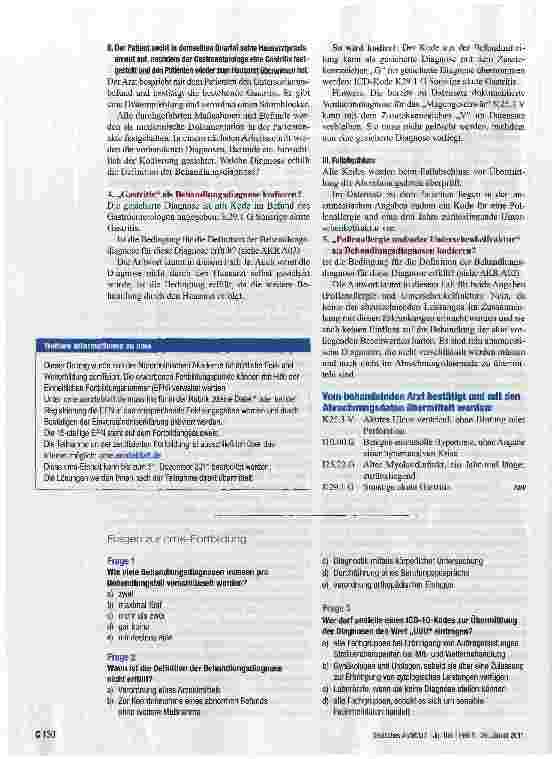 Vorschauseite 3: FORTBILDUNG: AMBULANTE KODIERRICHTLINIENDefinition der Behandlungsdiagnose