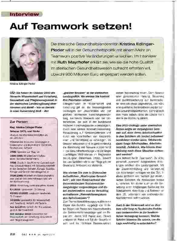 Vorschauseite 1: Auf Teamwork setzen!