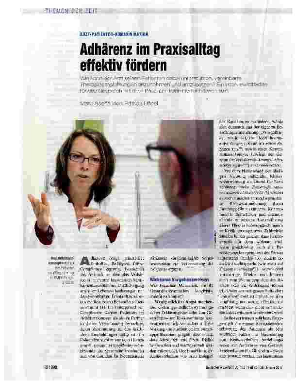Vorschauseite 1: Adhärenz im Praxisalltag effektiv fördern