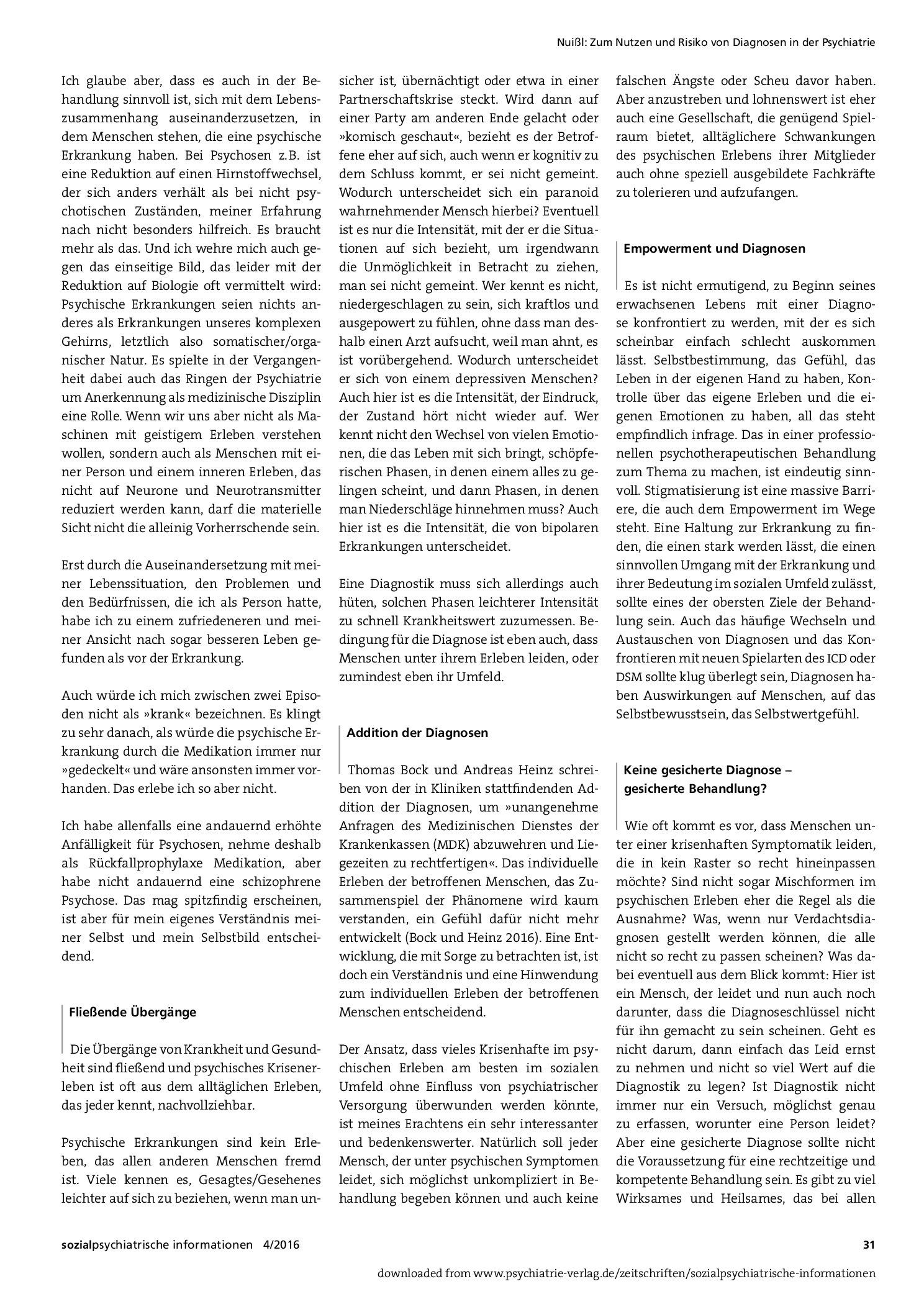 Vorschauseite 3: Zum Nutzen und Risiko von Diagnosen in der Psychiatrie