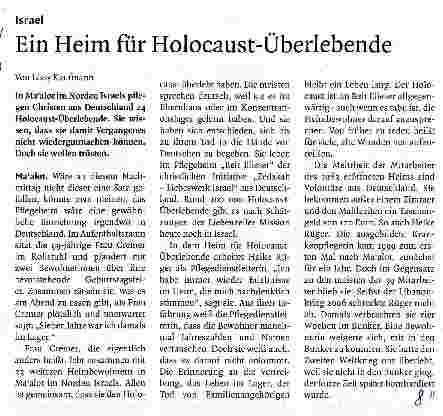 Vorschauseite 1: Ein Heim für Holocaust-Überlebende