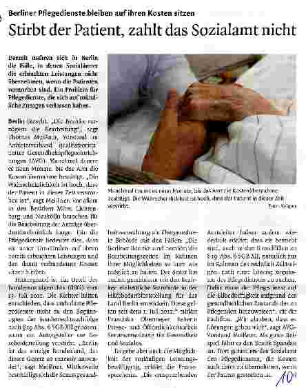 Vorschauseite 1: Stirbt der Patient, zahlt das Sozialamt nicht