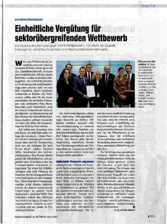 Vorschauseite 1: Einheitliche Vergütung für sektorübergreifenden Wettbewerb