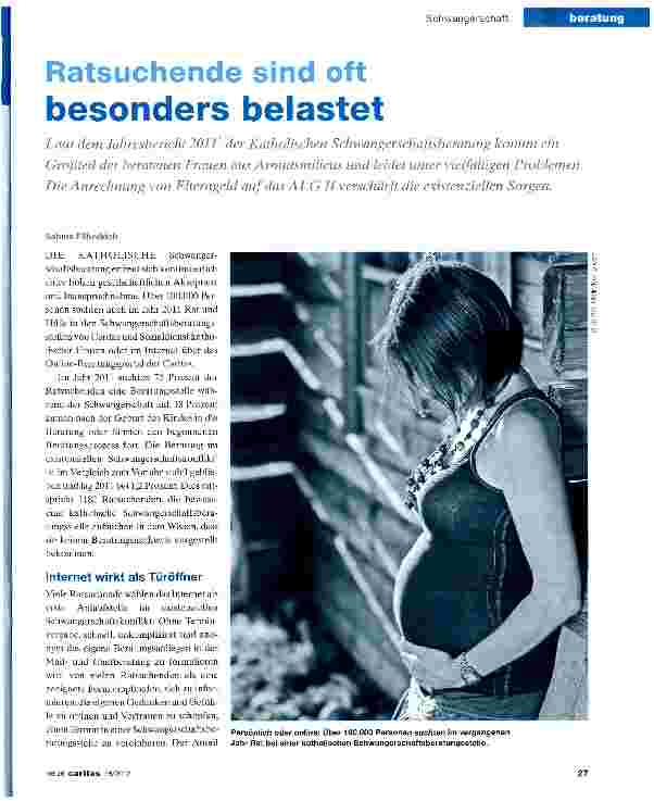Vorschauseite 1: Ratsuchende sind oft besonders belastet
