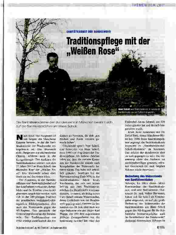 Vorschauseite 1: Traditionspflege mit der Weißen Rose