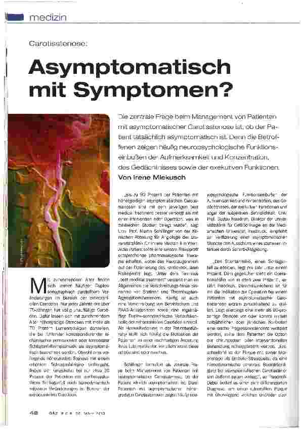 Vorschauseite 1: Asymptomatisch mit Symptomen?