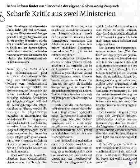 Vorschauseite 1: Scharfe Kritik aus zwei Ministerien