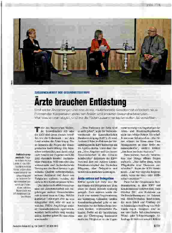 Vorschauseite 1: Ärzte brauchen Entlastung