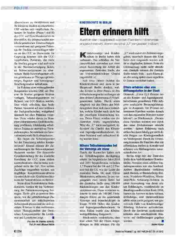 Vorschauseite 1: Eltern erinnern hilft