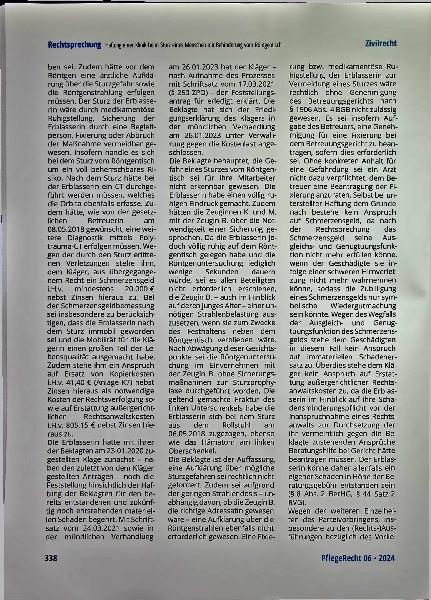 Vorschauseite 3: Haftung einer Klinik beim Sturz eines Menschen mit Behinderung vom Röntgentisch