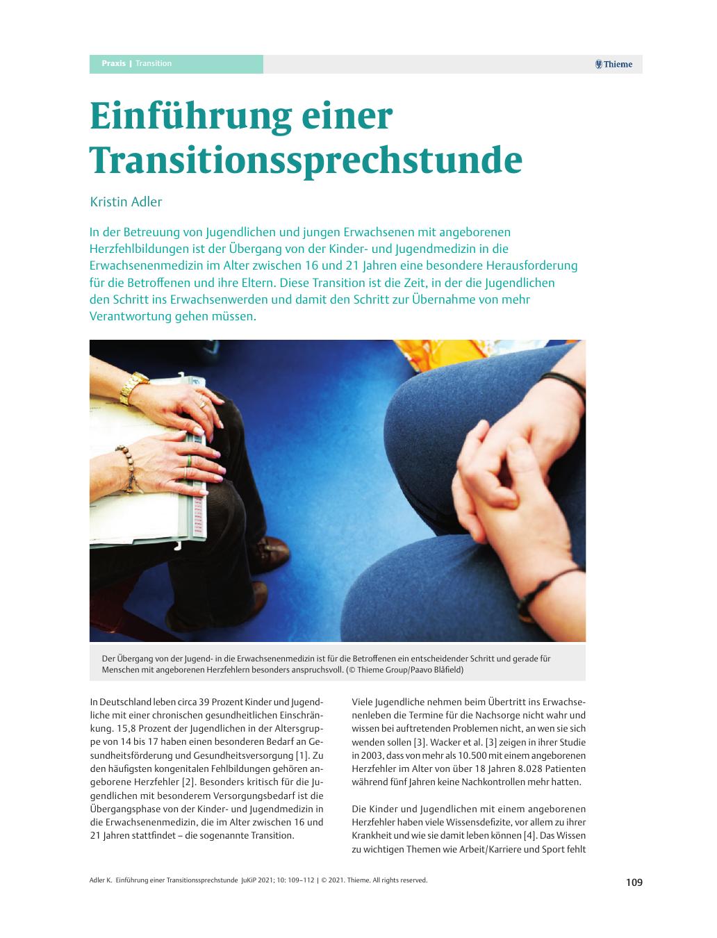 Vorschauseite 1: Einführung einer Transaktionssprechstunde