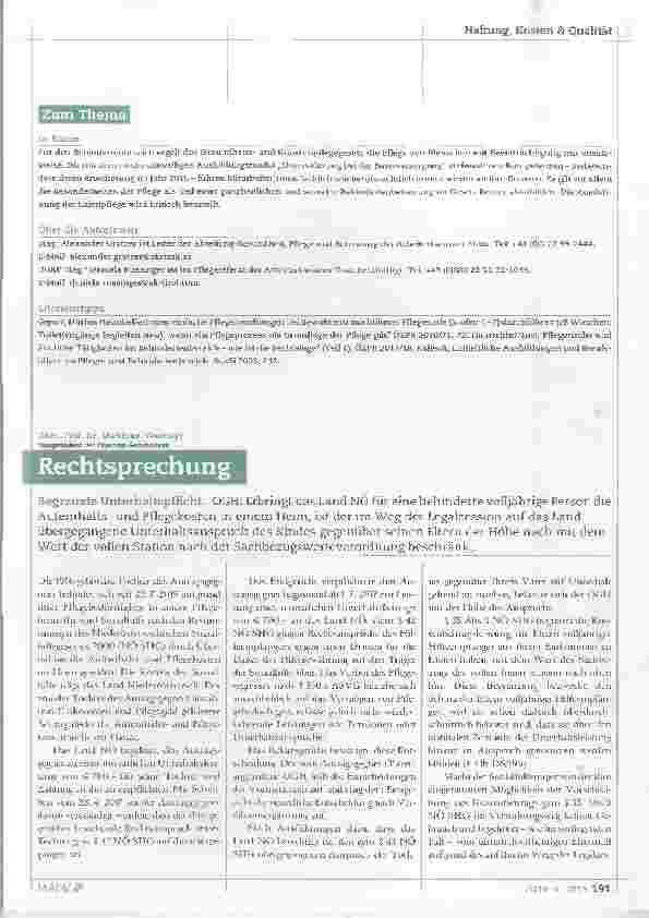 Vorschauseite 1: Vizepräsident des Obersten Gerichtshofs Rechtsprechung