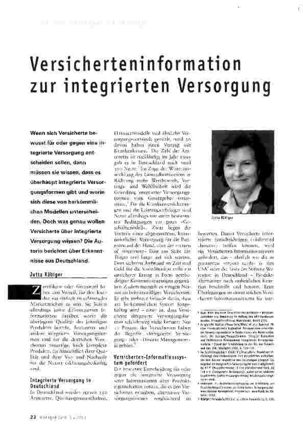 Vorschauseite 1: Versicherteninformation zur integrierten Versorgung