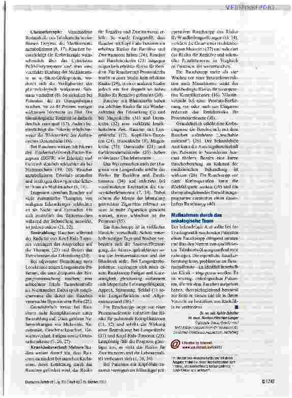 Vorschauseite 2: Rauchen verschlechtert die Wirksamkeit von Krebstherapien