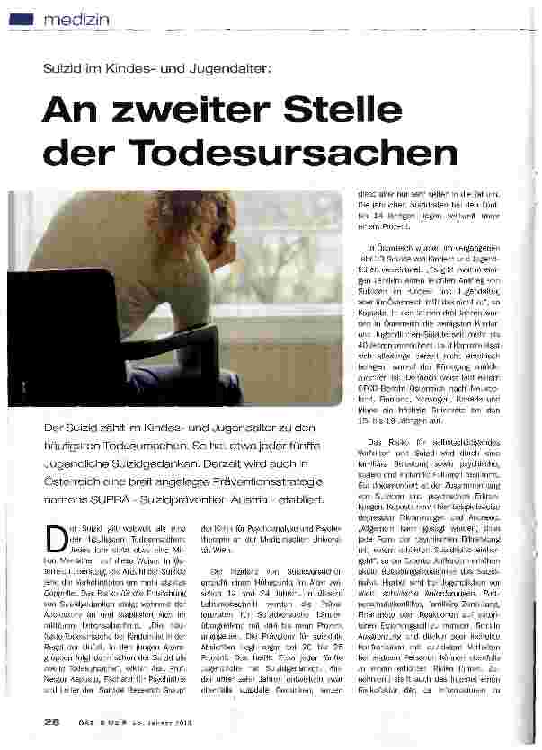 Vorschauseite 1: An zweiter Stelle der Todesursachen
