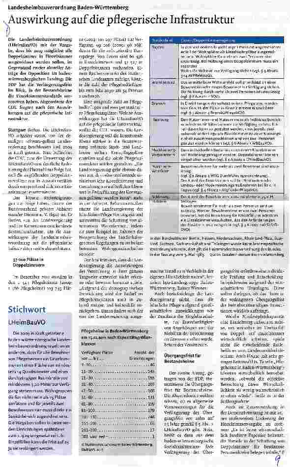 Vorschauseite 1: Auswirkung auf die pflegerische Infrastruktur