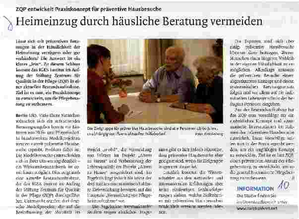 Vorschauseite 1: Heimeinzug durch häusliche Beratung vermeiden
