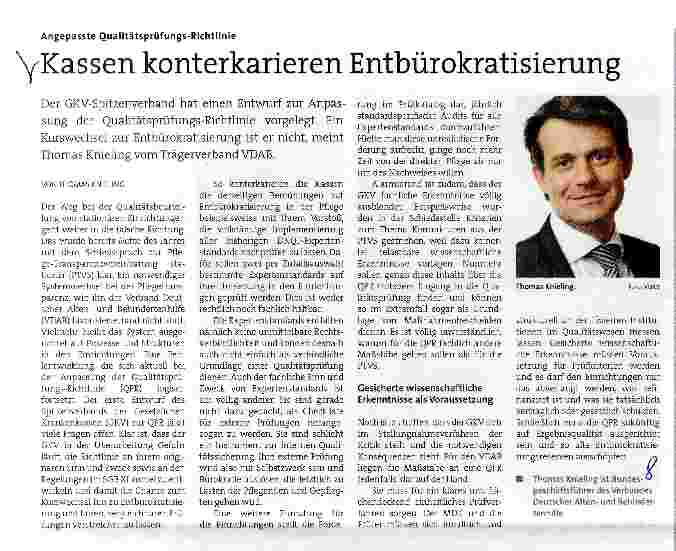 Vorschauseite 1: Kassen konterkarieren Entbürokratisierung