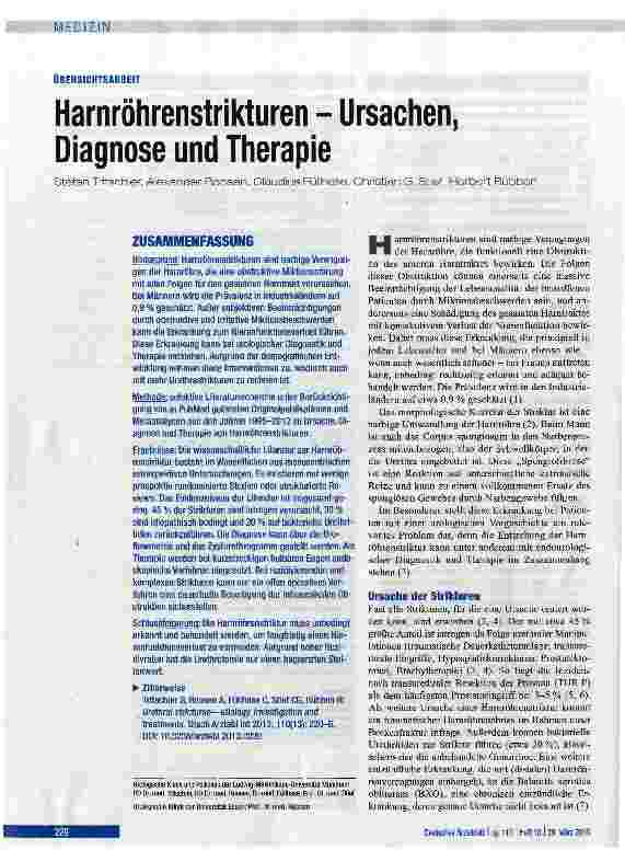 Vorschauseite 1: Harnröhrenstrikturen - Ursachen, Diagnose und Therapie