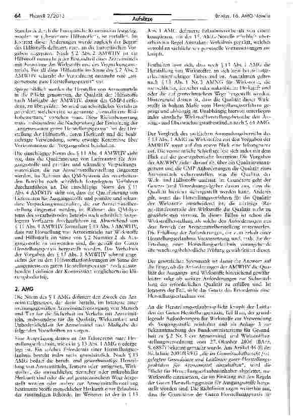 Vorschauseite 4: Anforderungen an Wirkund Hilfsstoffe nach dem 2. Gesetz zur Änderung arzneimittelrechtlicher und anderer Vorschriften(so genannte 16. AMG-Novelle)