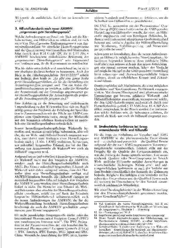 Vorschauseite 5: Anforderungen an Wirkund Hilfsstoffe nach dem 2. Gesetz zur Änderung arzneimittelrechtlicher und anderer Vorschriften(so genannte 16. AMG-Novelle)