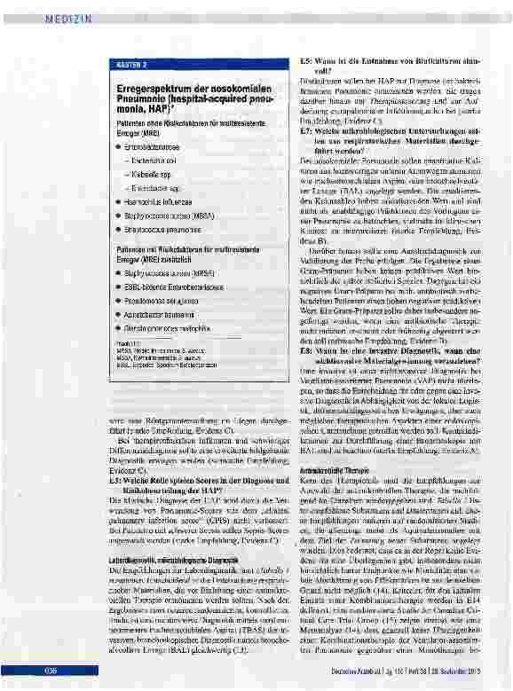 Vorschauseite 3: Erwachsene Patienten mit nosokomialer Pneumonie