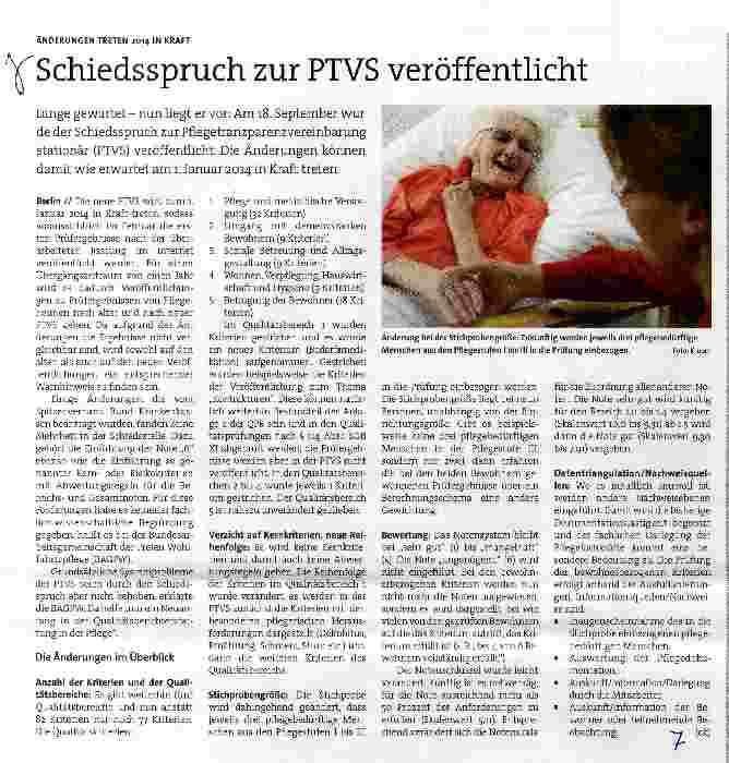 Vorschauseite 1: Schiedsspruch zur PTVS veröffentlicht