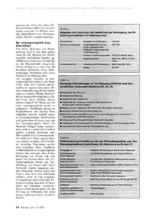 Vorschauseite 2: Benchmarking in der Medizin