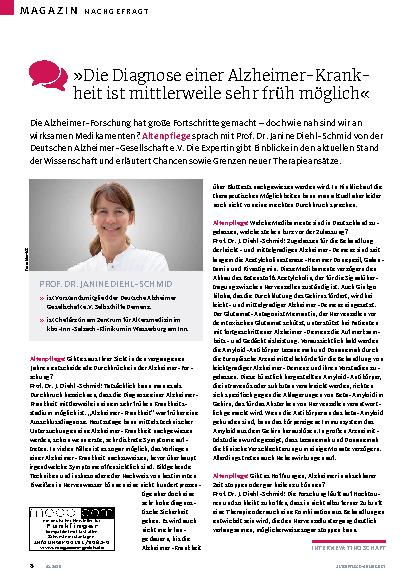 Vorschauseite 1: »Die Diagnose einer Alzheimer-Krankheit ist mittlerweile sehr früh möglich«