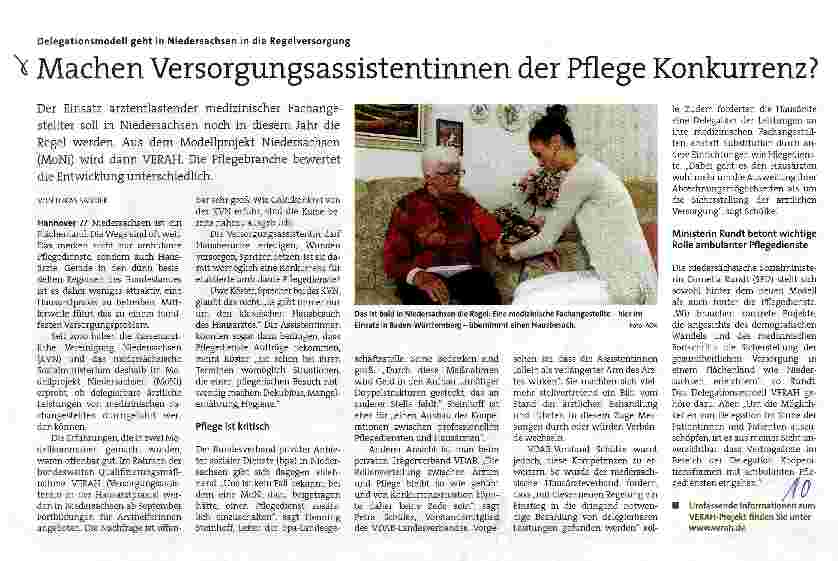 Vorschauseite 1: Machen Versorgungsassistentinnen der Pflege Konkurrenz?