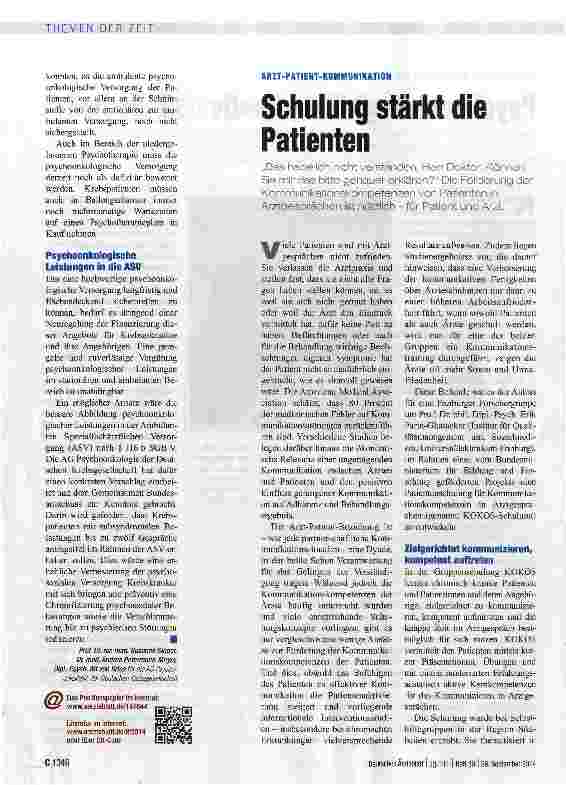 Vorschauseite 1: Schulung stärkt die Patienten
