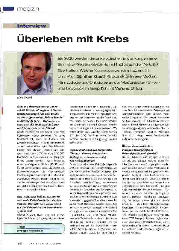 Vorschauseite 1: Überleben mit Krebs