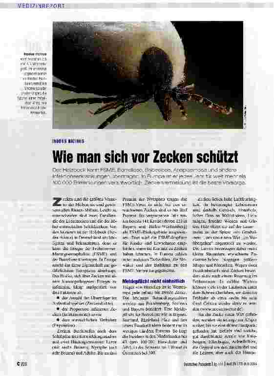 Vorschauseite 1: Wie man sich vor Zecken schützt