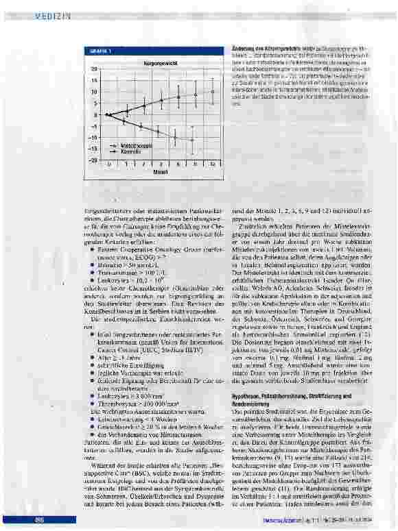 Vorschauseite 4: Lebensqualität von Patienten mit fortgeschrittenem Pankreaskarzinom unter Misteltherapie