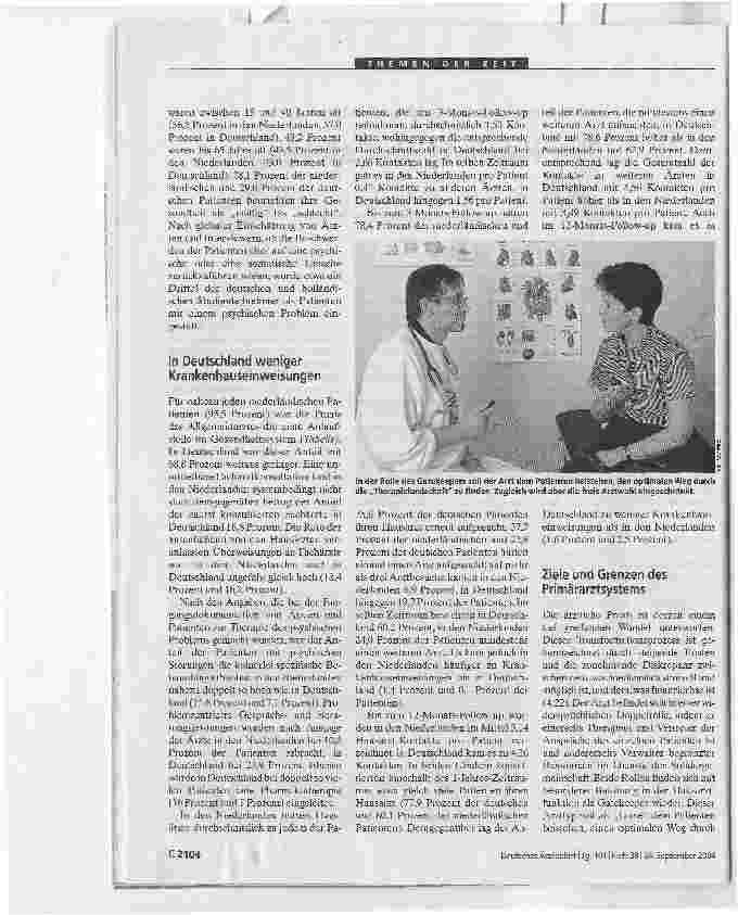 Vorschauseite 2: Der Hausarzt als GatekeeperLändervergleich Deutschland/Niederlande