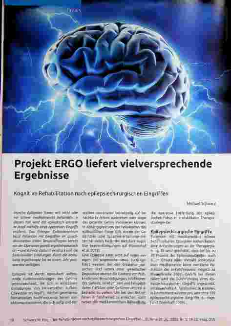 Vorschauseite 1: Projekt ERGO liefert vielversprechende Ergebnisse. Kognitive Rehabilitation nach epilepsiechirurgischen Eingriffen.