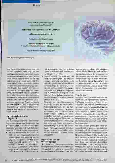 Vorschauseite 3: Projekt ERGO liefert vielversprechende Ergebnisse. Kognitive Rehabilitation nach epilepsiechirurgischen Eingriffen.