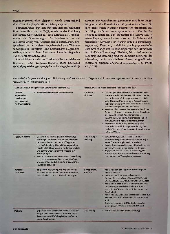 Vorschauseite 3: Weiterbildung pflegerisches Schmerzmanagement im Wandel Modellkurs nach dem neuen Curriculum 2021