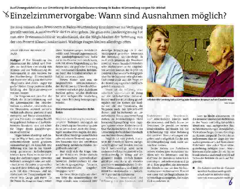 Vorschauseite 1: Einzelzimmervorgabe: Wann sind Ausnahmen möglich?
