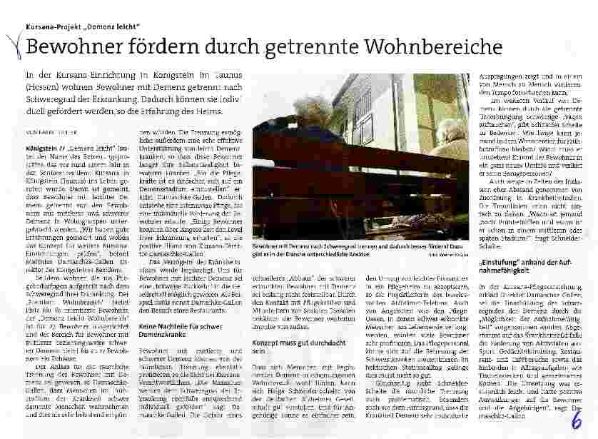 Vorschauseite 1: Bewohner fördern durch getrennte Wohnbereiche