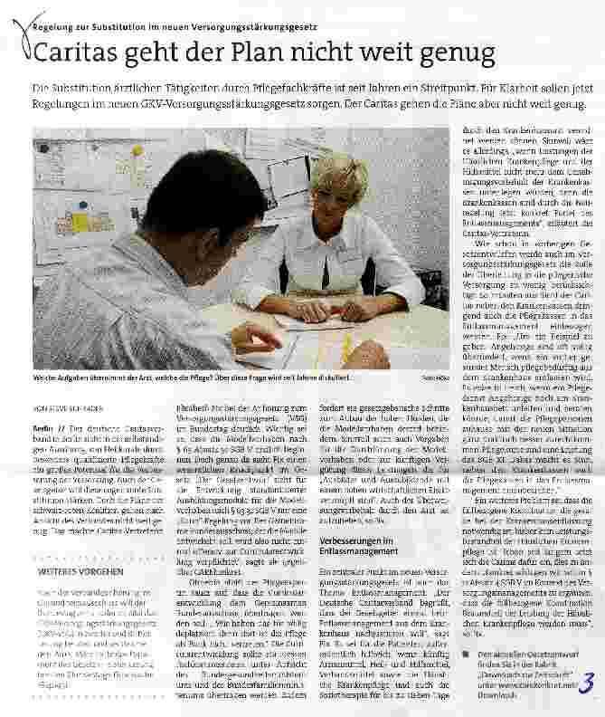 Vorschauseite 1: Caritas geht der Plan nicht weit genug